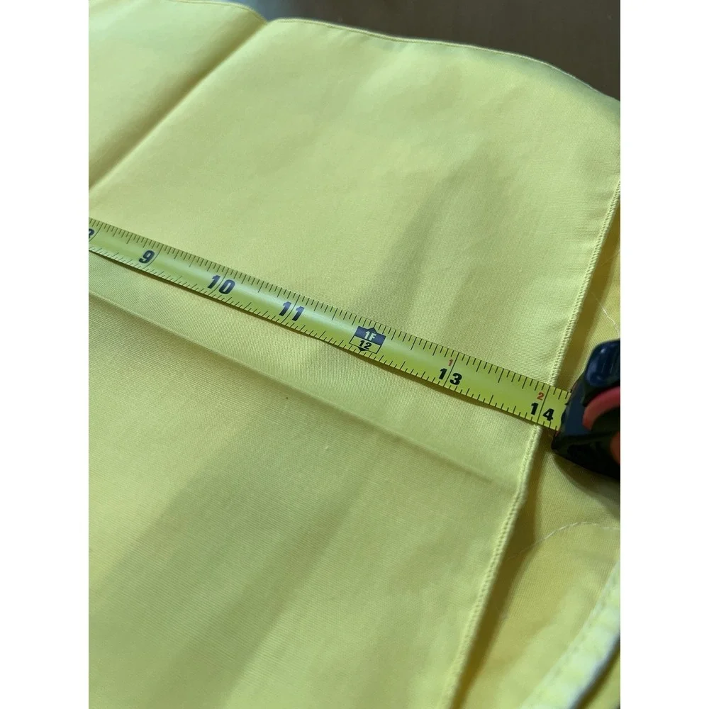 Vintage 70s MCM Yellow Embroidered Floral Cotton Placemat/Napkin Set For 4